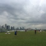 Vue depuis Marina barrage et cerf-volants, Singapour