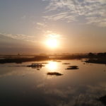 Couché de soleil sur U-bein bridge, Mandalay, Myanmar