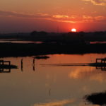 Couché de soleil sur U-bein bridge, Mandalay, Myanmar