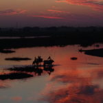 Couché de soleil sur U-bein bridge, Mandalay, Myanmar