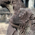 Sculpture de singe, Angkor, Cambodge