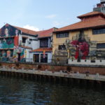 Street art en bord de rivière, Malacca, Malaisie